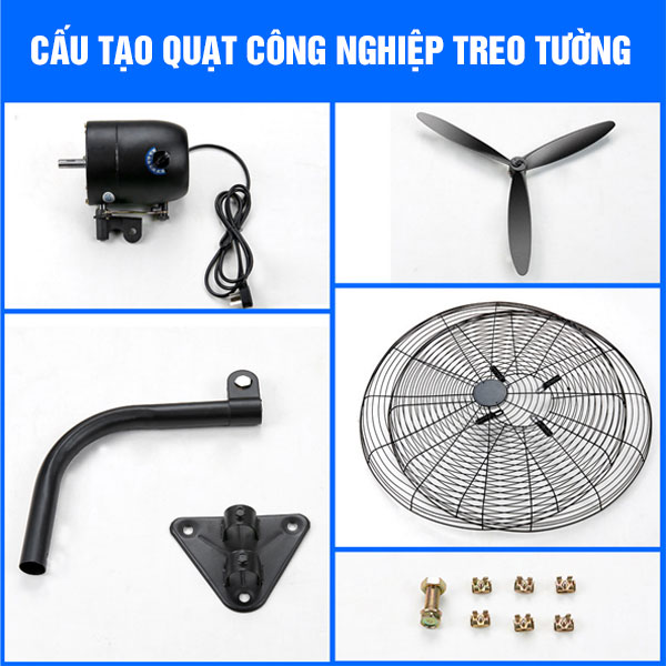 Cấu tạo chi tiết của quạt công nghiệp treo